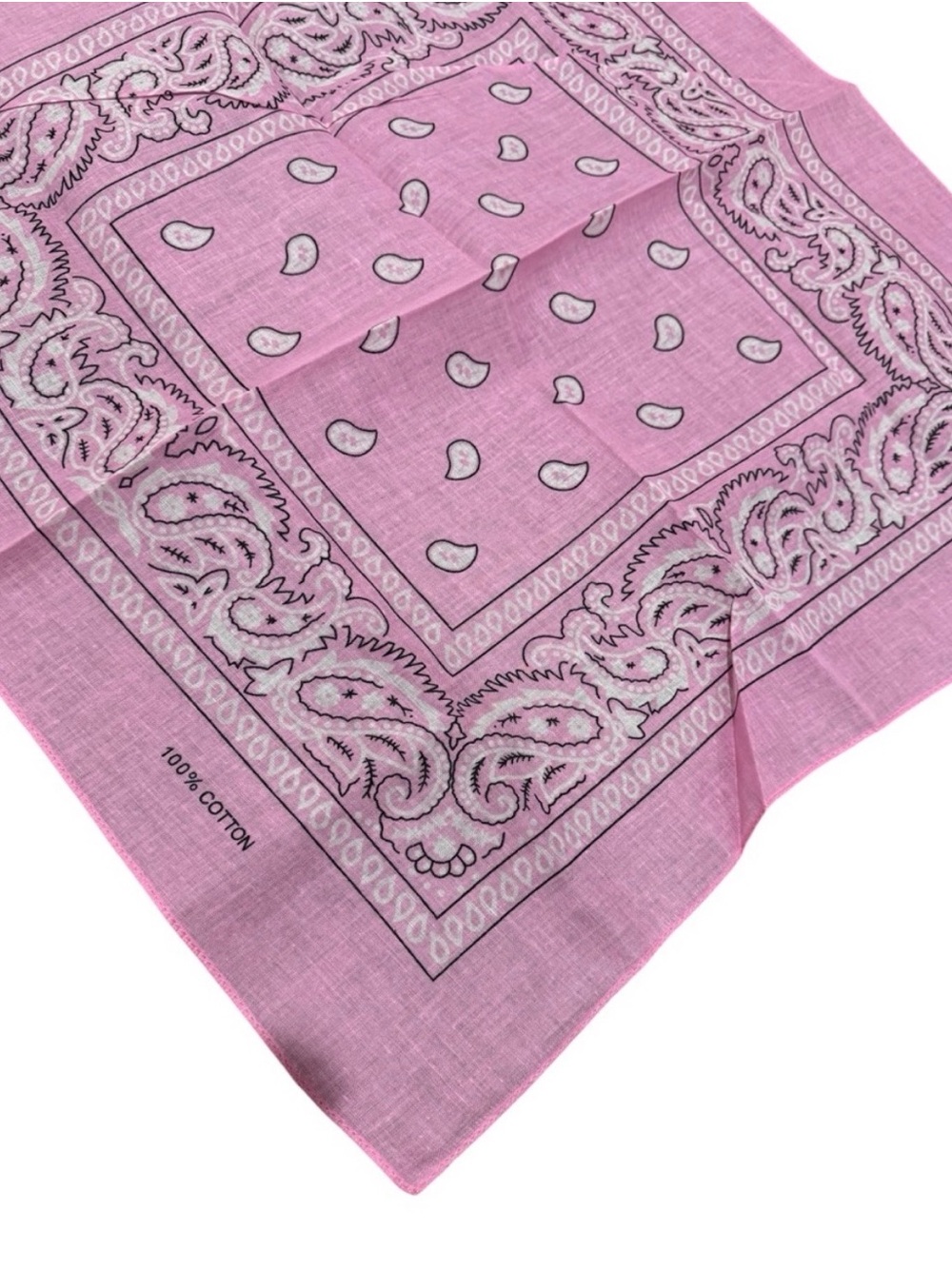 💕NEW VTG Women’s Pink Classic Festival Boho Paisley Cotton Bandanna Head Wrap